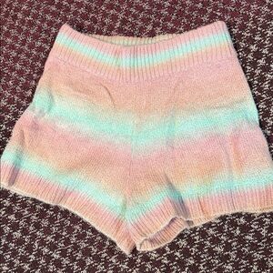 Chic Pastel Striped High Waist Women's Shorts